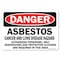 Signmission OSHA Sign, 7" Height, 10" Width, Rigid Plastic, Asbestos Cancer and Lung Disease Hazard, Landscape OS-DS-P-710-L-19268 - alternate 1